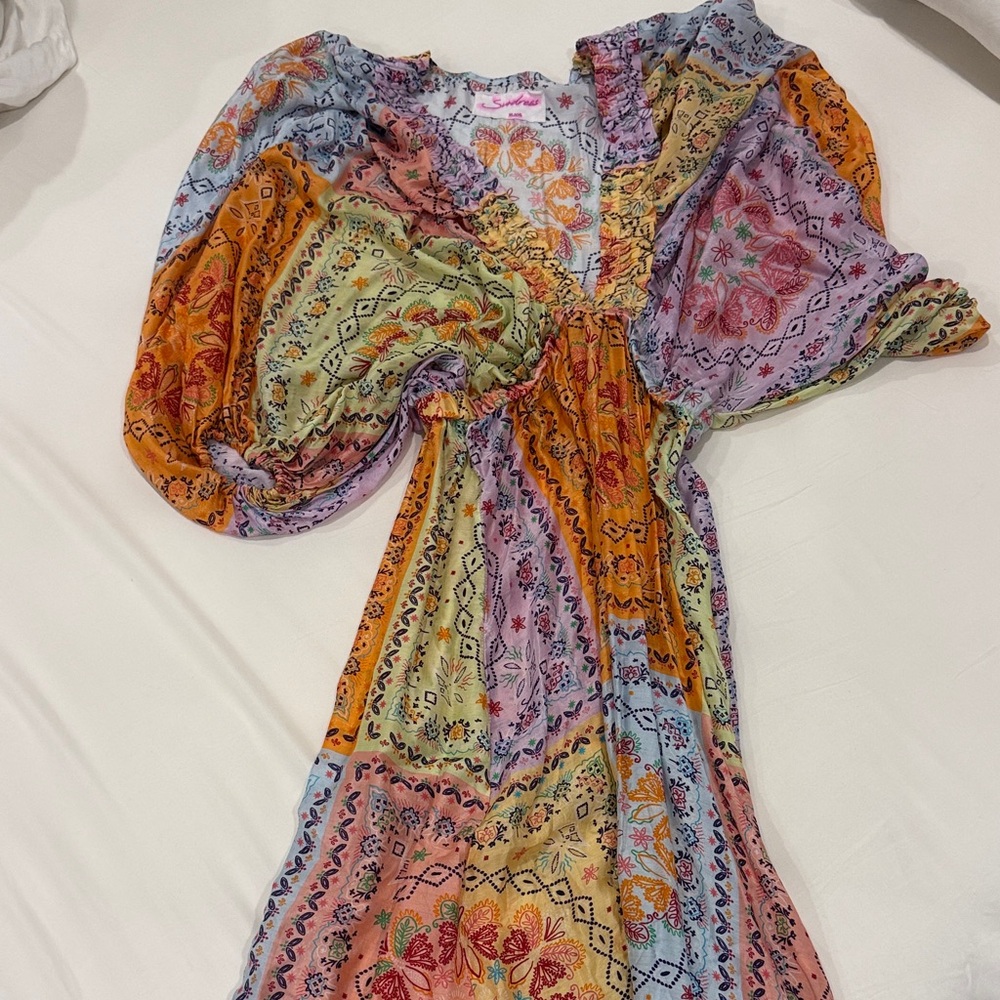 Vibrant Long Sleeve Maxi Dress